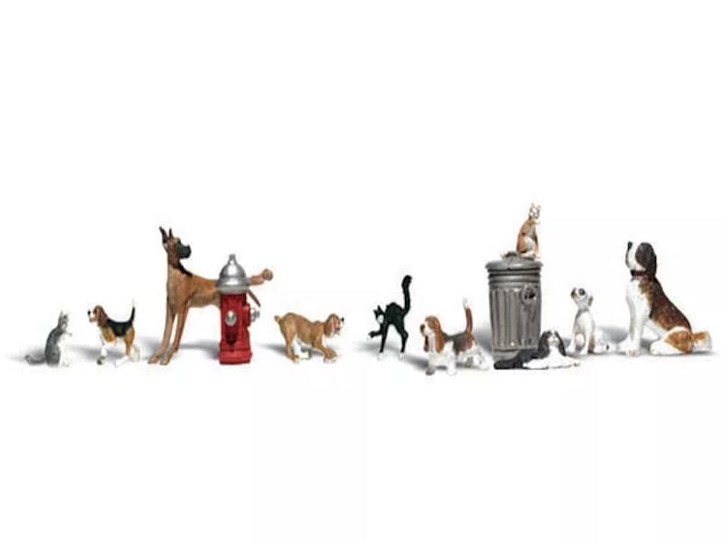 Woodland Scenics A1841 HO Train Figures Dogs & Cats for fpv drones