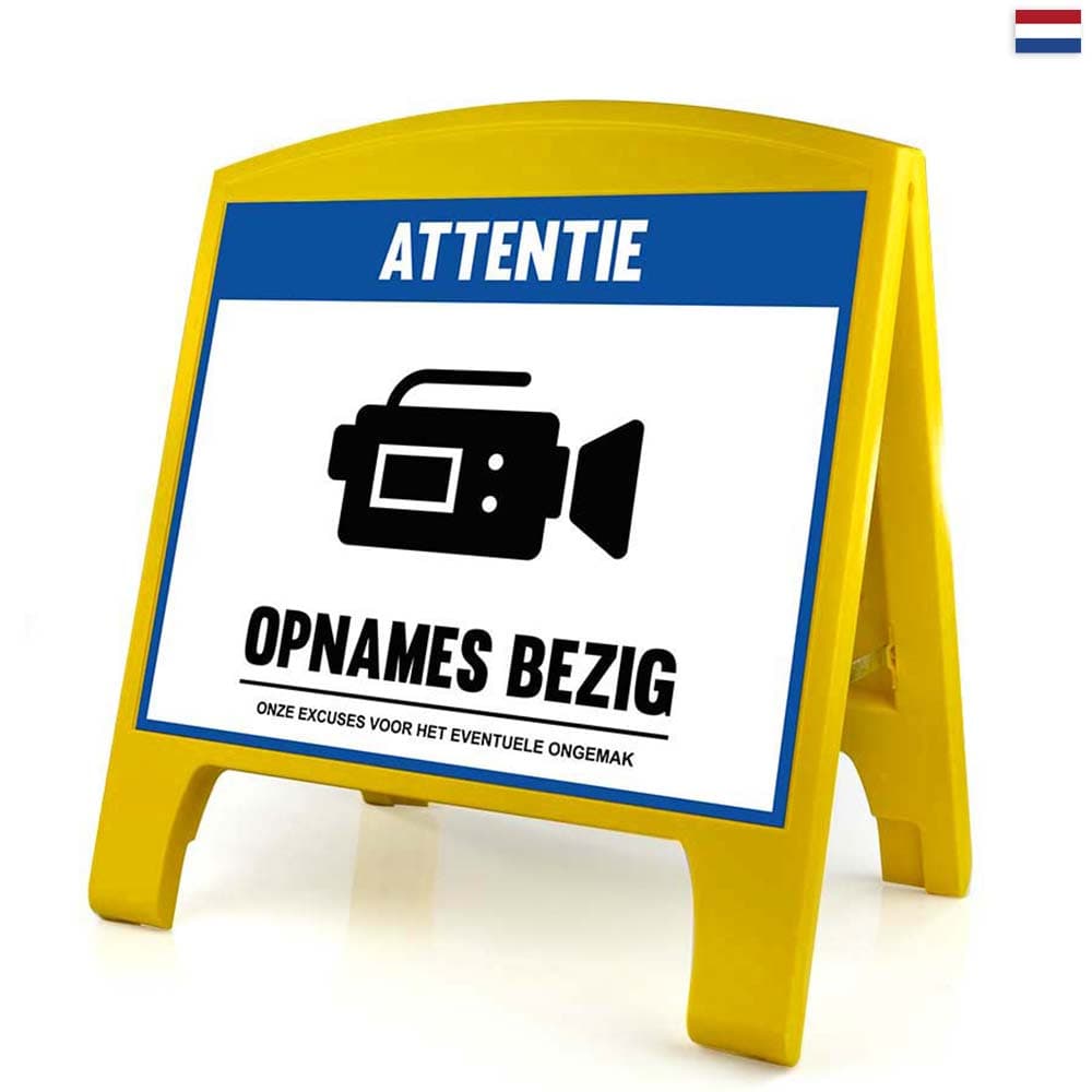 Warning Sign - Large - Opnames Bezig - Nederlands for fpv drones