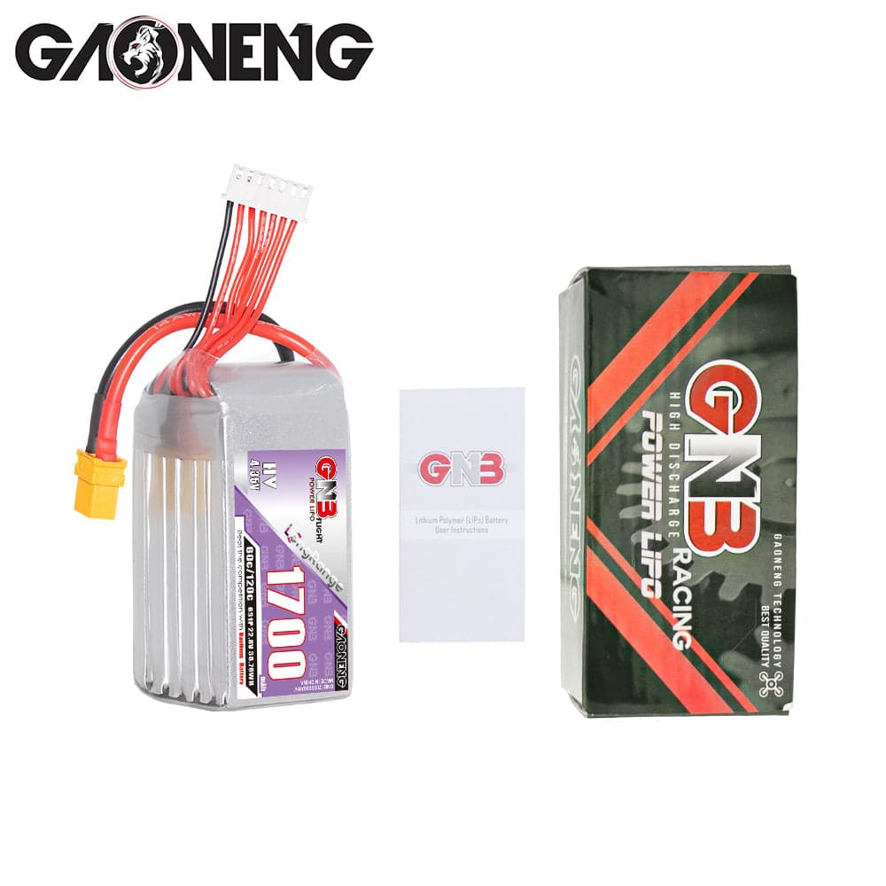 Gaoneng GNB 1700mAh 22.8V 6S 60C HV Lipo Battery - XT60 for fpv drones 6