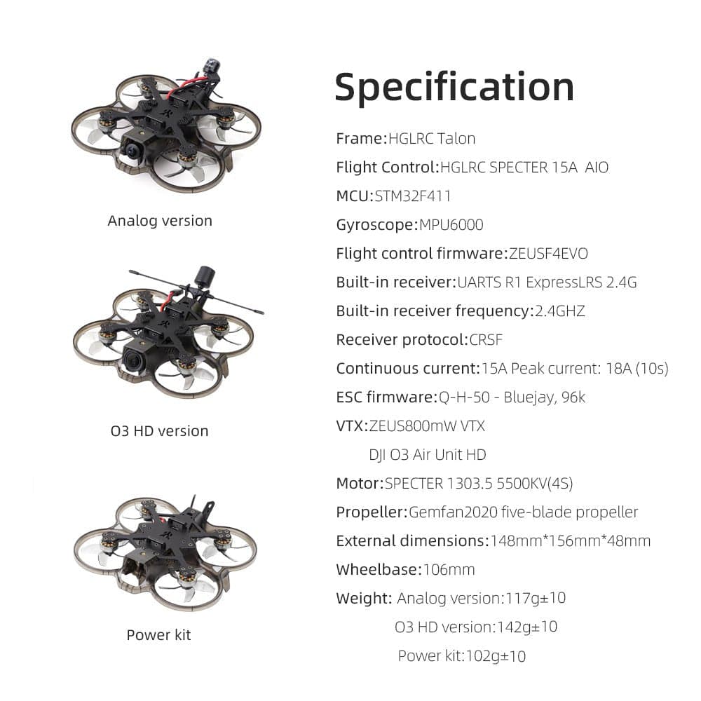 HGLRC Talon 2-inch cinewhoop Analog/HD FPV Drone for fpv drones 7