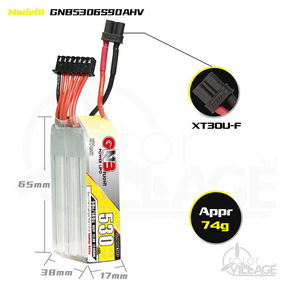 GNB 530mAh HV 6S 90C LiPo XT30 - HV4.35 for fpv drones 2
