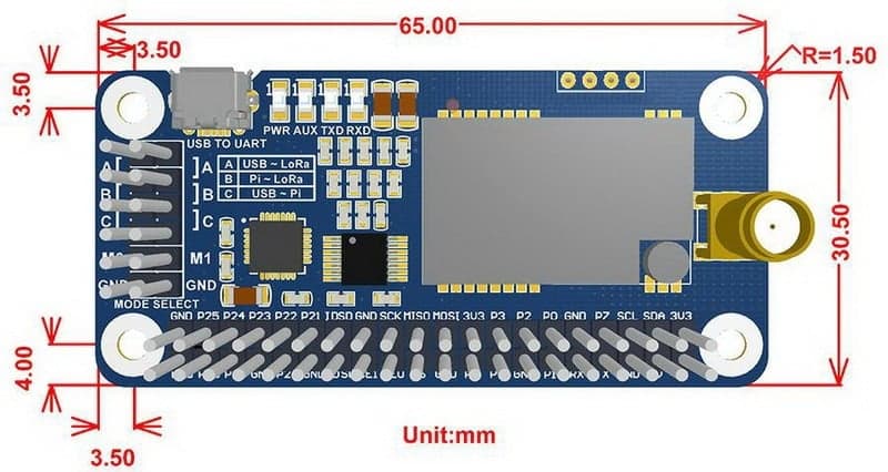 LoRa HAT for Raspberry Pi 868MHz (SX1262) for fpv drones 8