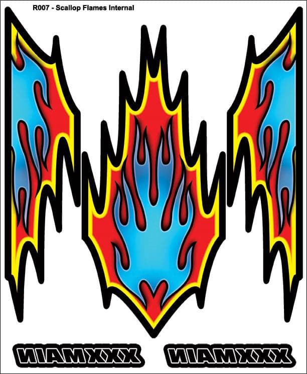 XXX Main XXXR007 Scallop Flames Internal Graphic RC Decals for fpv drones