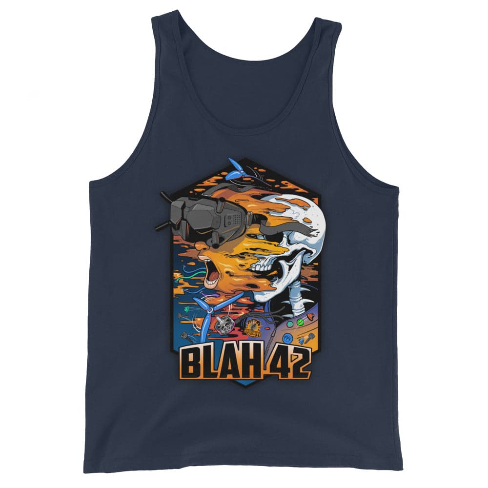 Damo goes BLAH BLAH Unisex Tank Top for fpv drones 1