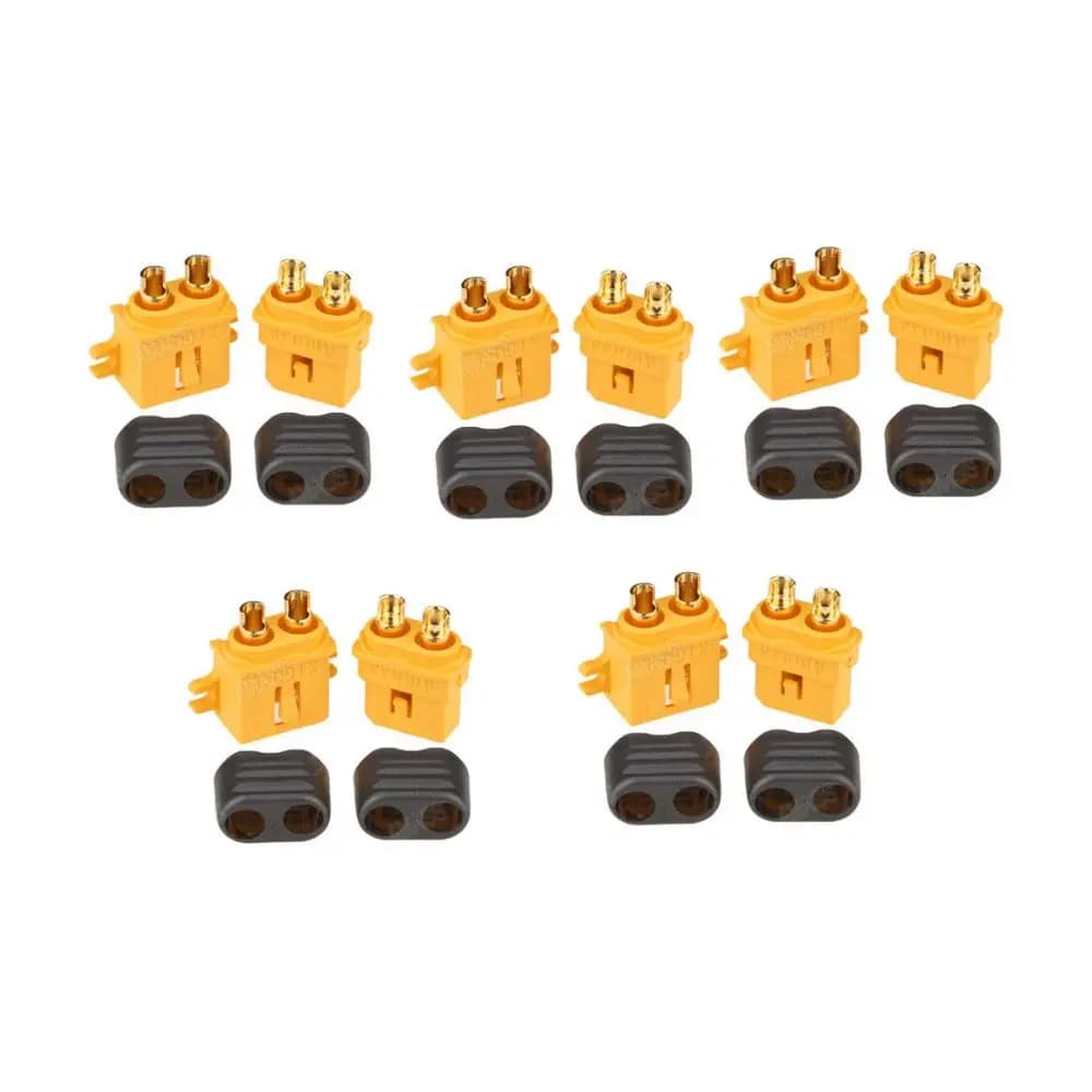 Amass XT60-L LiPo Locking Connector Set w/ Lock Protective Sleeve (5 Pairs) - 3 for fpv drones