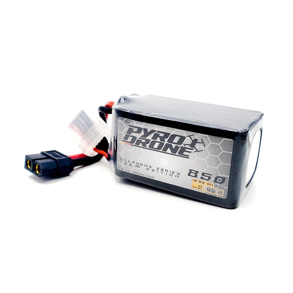 Pyrodrone Graphene 850mAh 4S 14.8V 95C Lipo Battery - XT60 for fpv drones