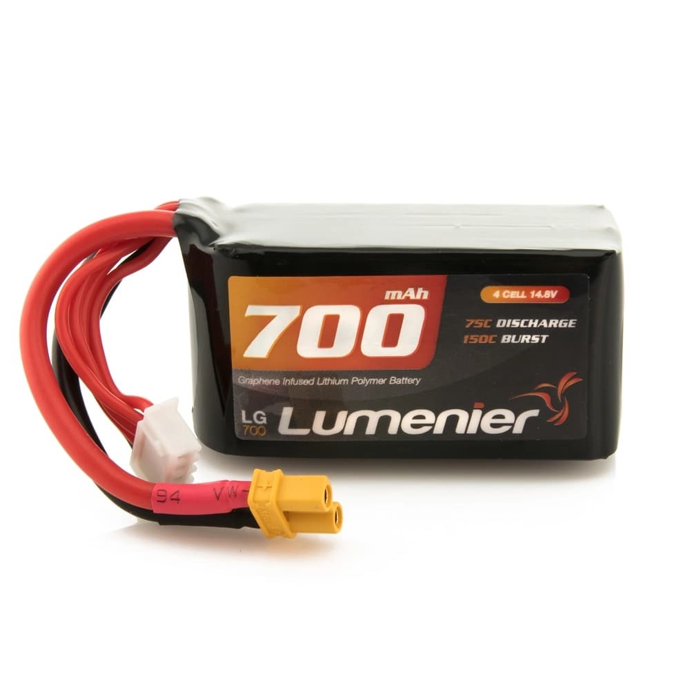 Lumenier Graphene 700mAh 4s 75c Lipo Battery (XT-30) - 14.8 Volt (4 Cell) for fpv drones 2