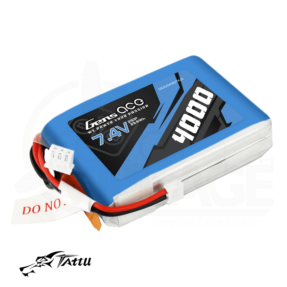 Tattu Gens Ace 4000mAh 2S 7.4V TX Lipo Battery - JST-EHR Plug for fpv drones 1