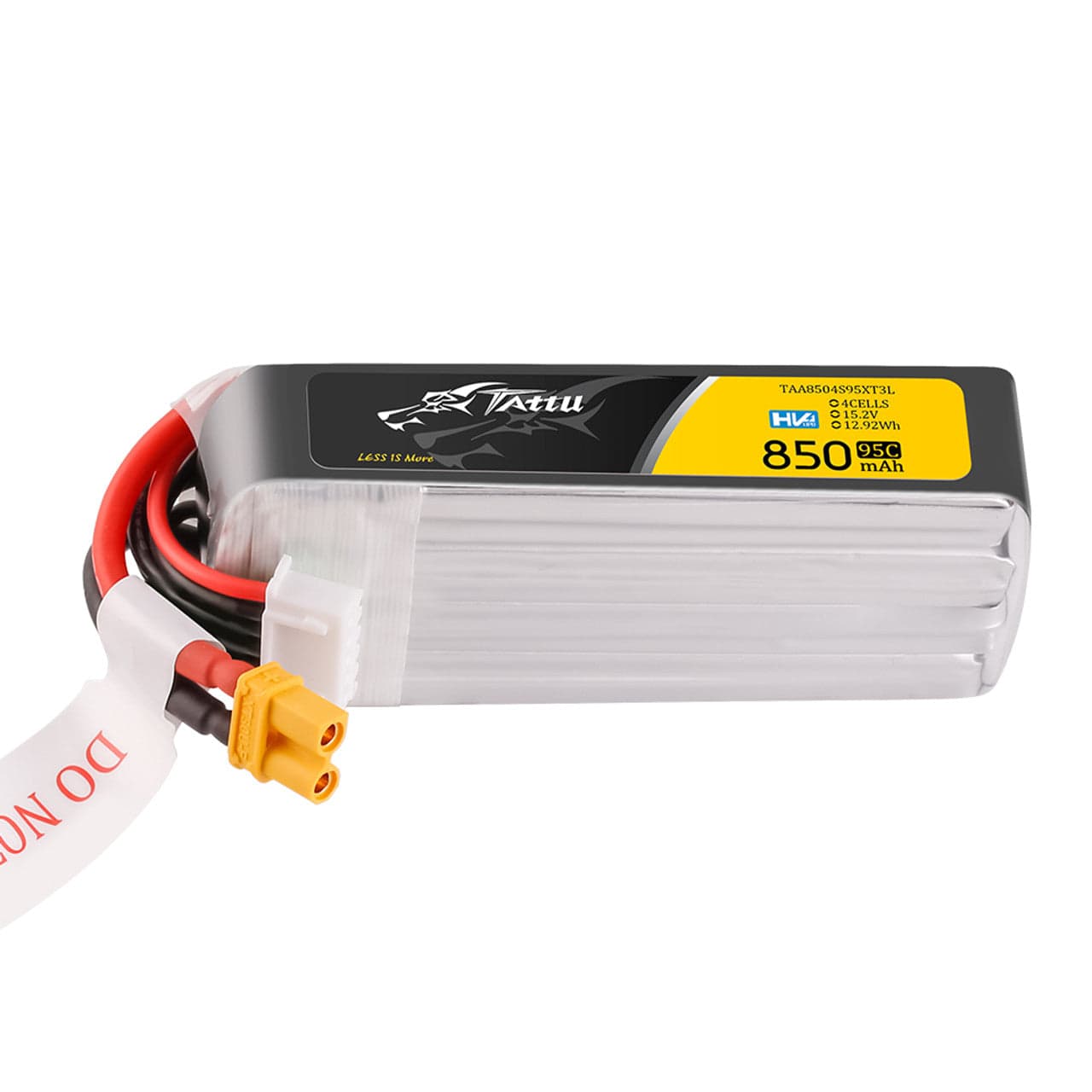 Tattu 850mAh 4s 95C 15.2V HV Lipo Battery Long Pack with XT30 Plug