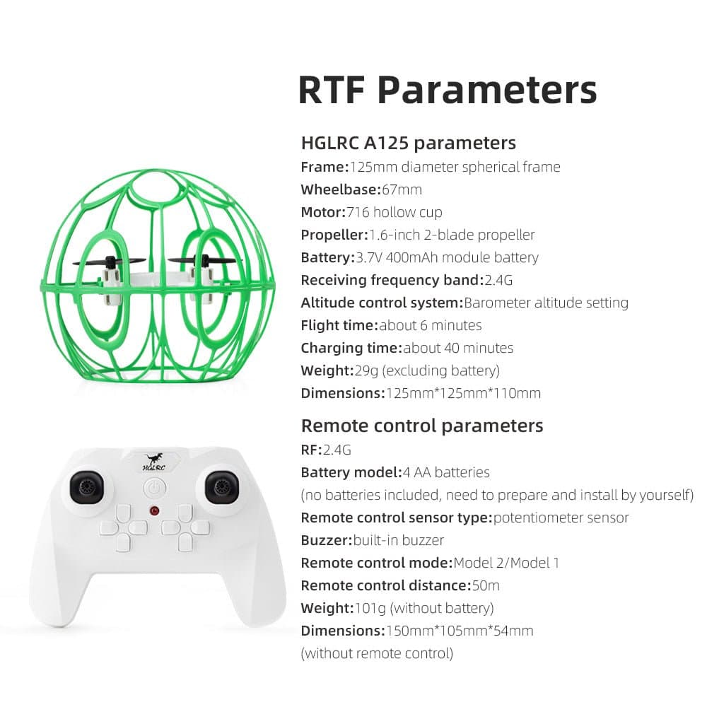 HGLRC A125 Soccer Drone & remote controller RTF KIt for fpv drones 3