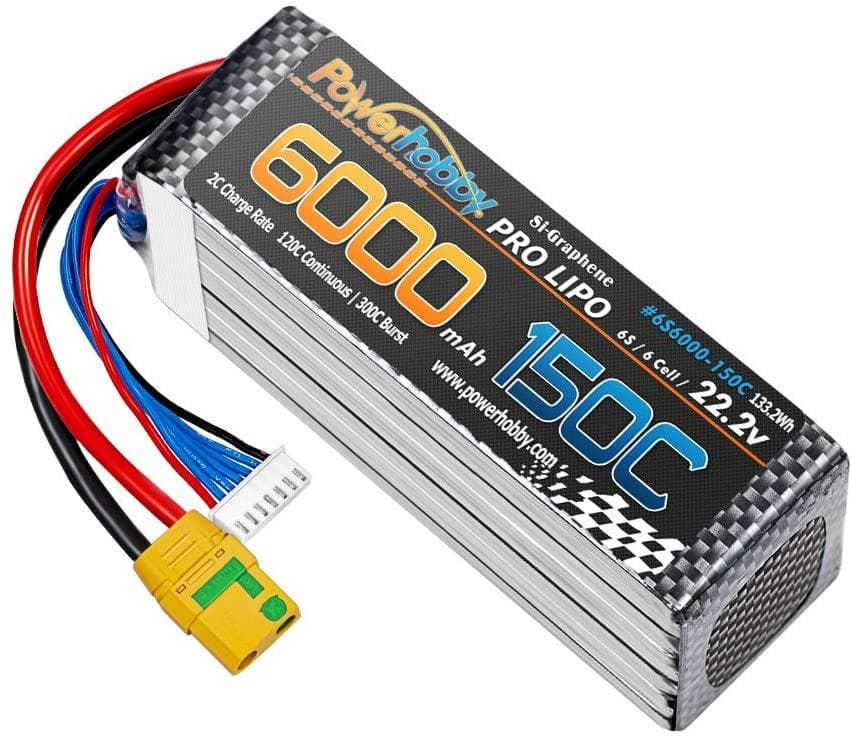 Powerhobby XTREME 6s 22.2V 6000mah 150C-300C Lipo Battery With XT90 Plug 6-Cell for fpv drones 3