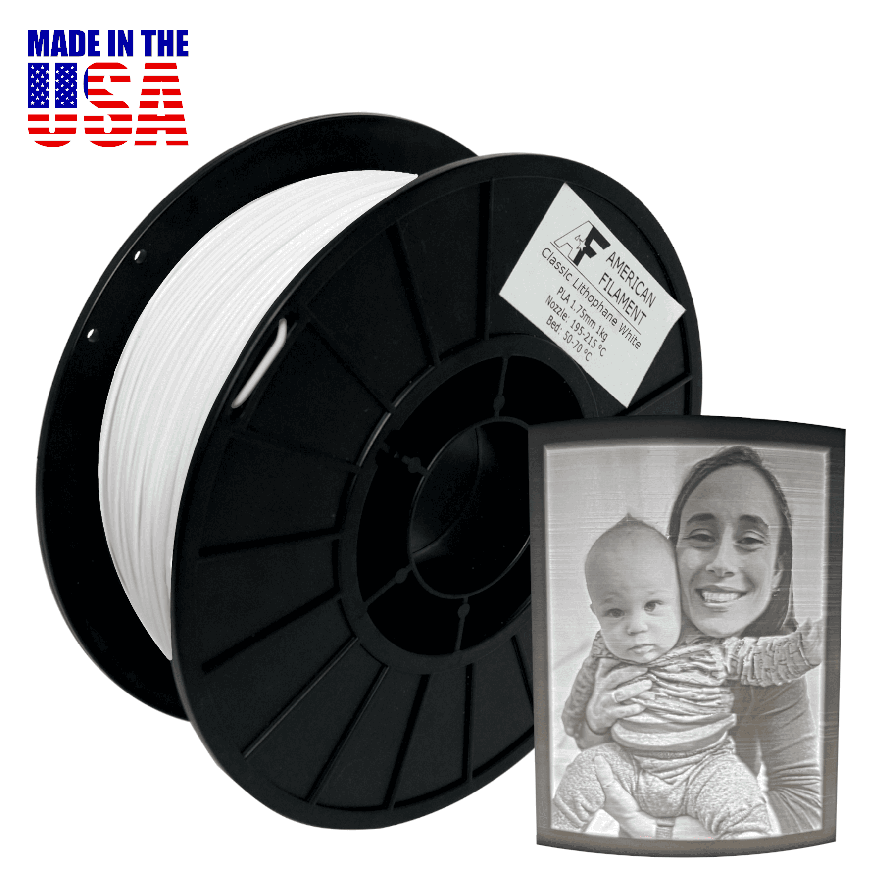 Classic Lithophane White AF 1.75mm PLA Filament - created by Lithophane Maker! for fpv drones 1
