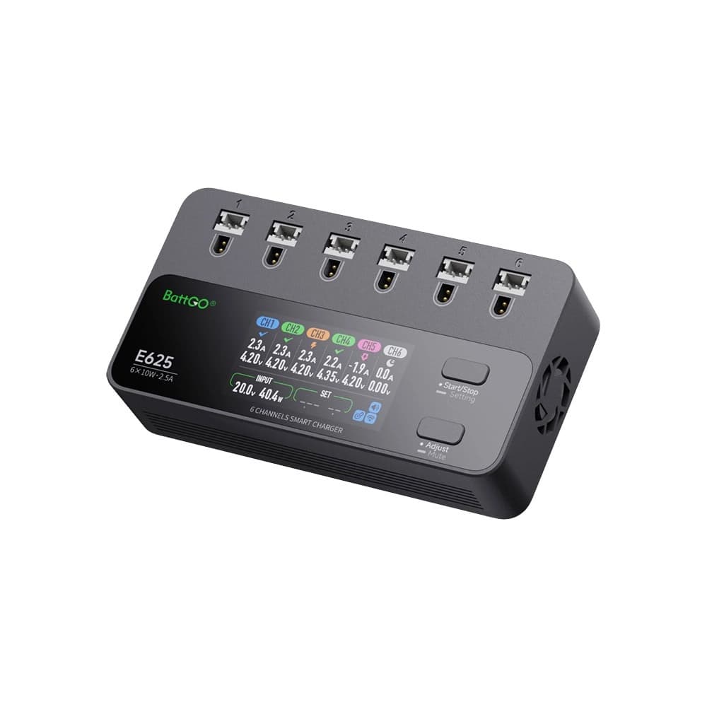iSDT E625 10W 2.5A 1S 6-Channel Smart Charger - 2.5 for fpv drones 1