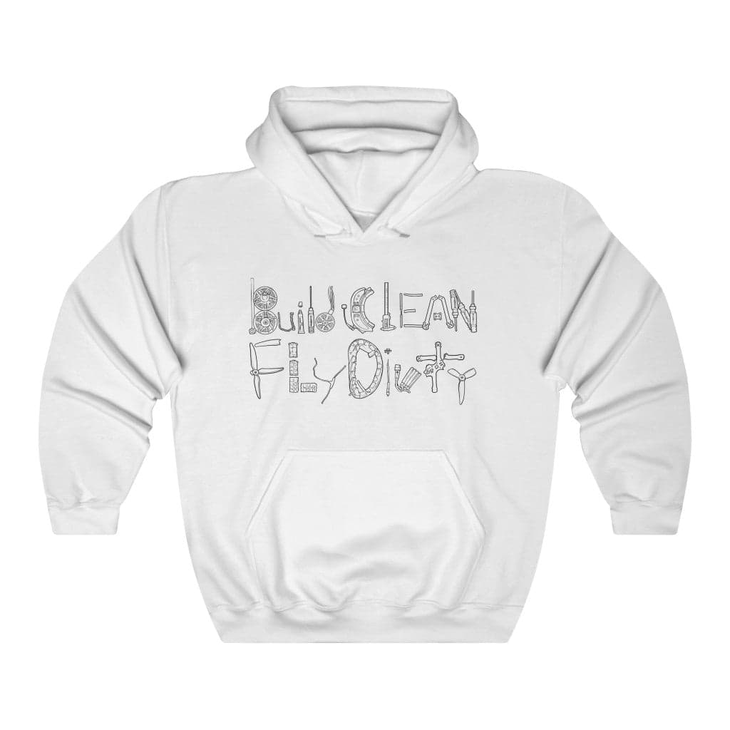Build Clean Fly Dirty Hoodie (Tango2 approved) - Black Logo for fpv drones 126
