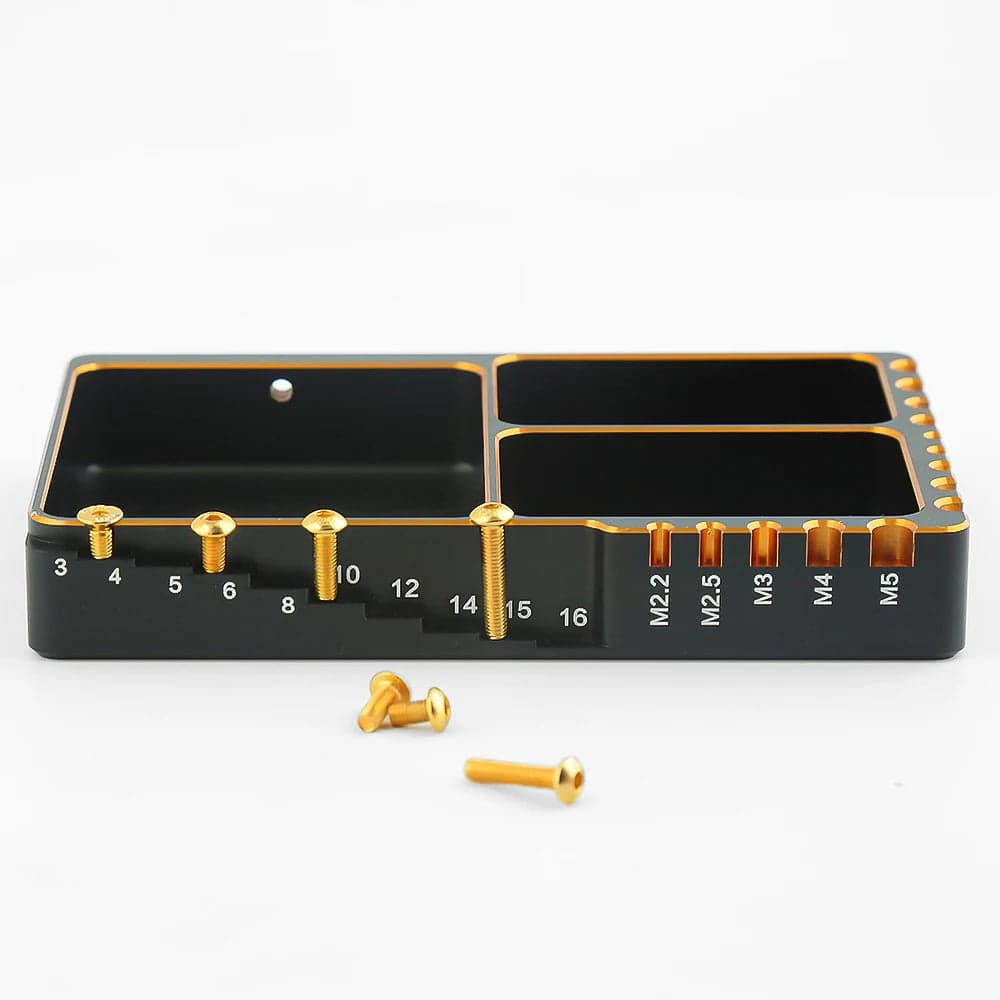 CNC Screw Tray Black &Gold Aluminum Magnet Screw Tray Storage Plate for RC Aircraft Automotive Boat Repair Tools for fpv drones 3