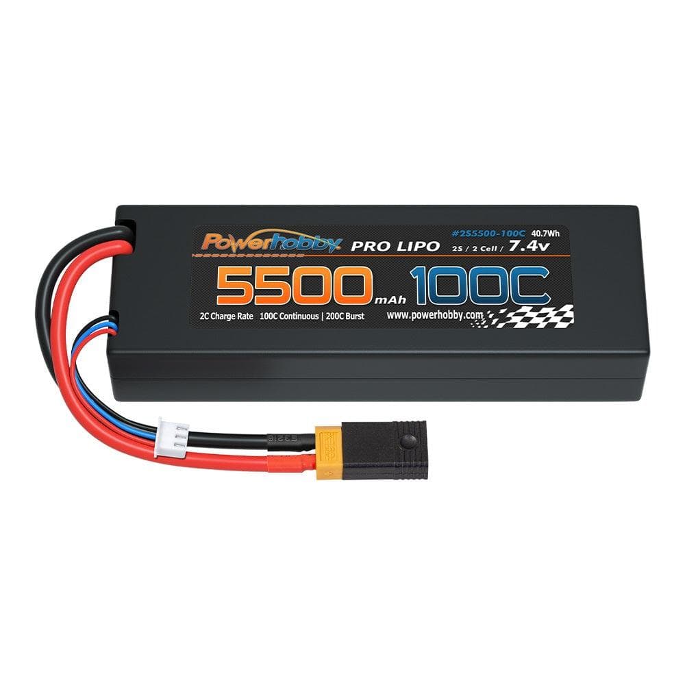 Powerhobby 2S 7.4V 5500MAH 100C Lipo Battery w XT60 + Adapter for fpv drones 3