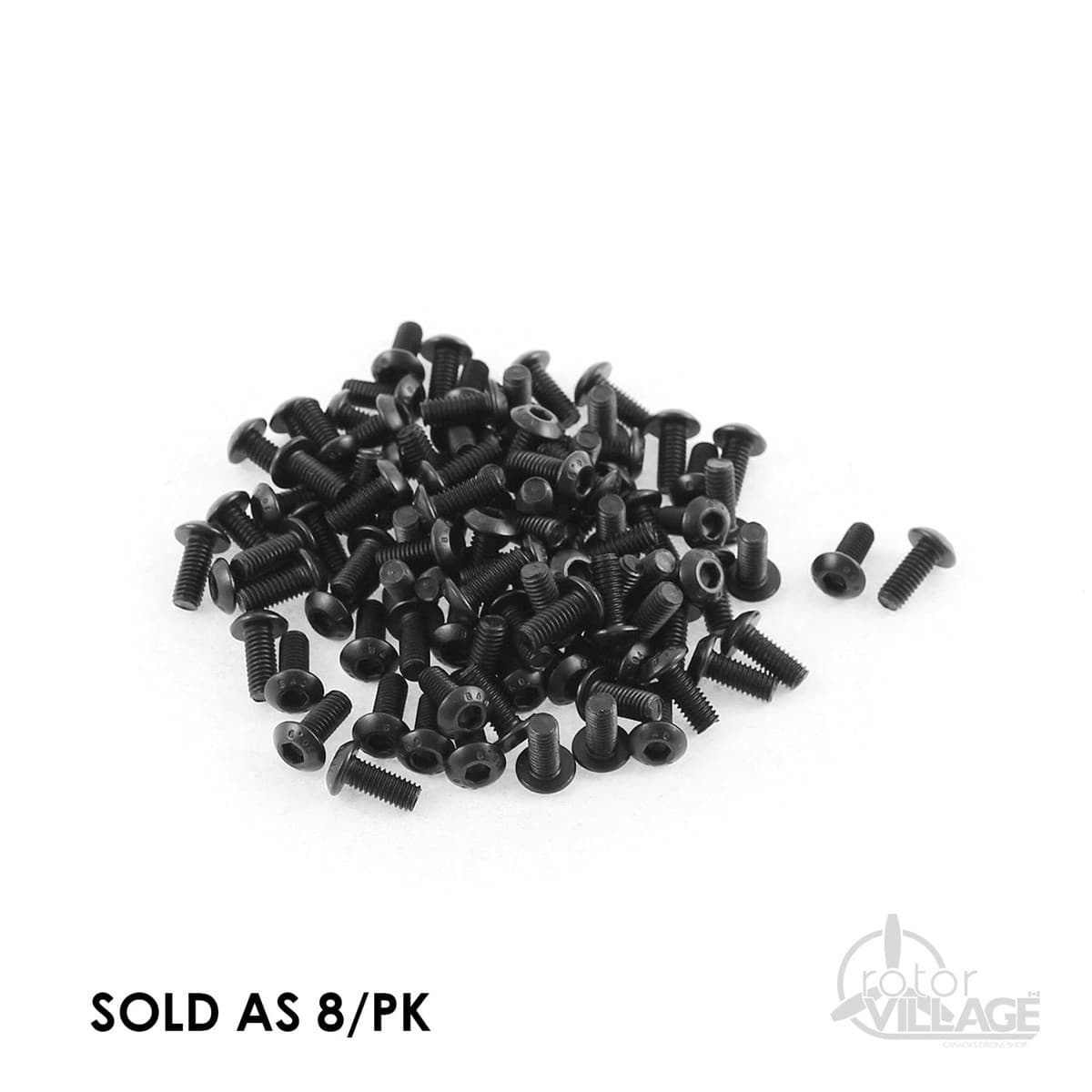 M3 x 8mm Black Steel Button Head Screw (8pk) for fpv drones