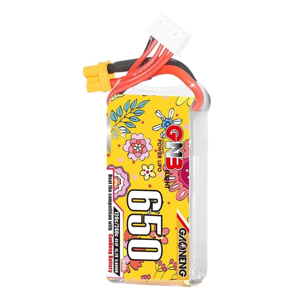 Gaoneng GNB 15.2V 4S 650mAh 120C LiHV Micro Battery - XT30 for fpv drones 1