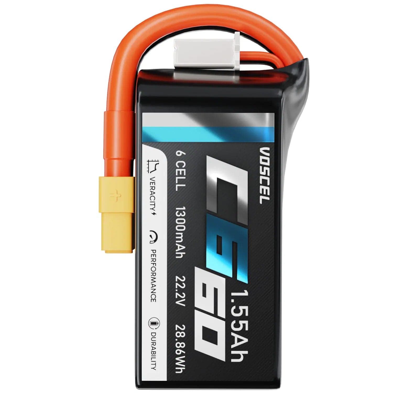 Voscel C660 1550mAh 6S 60C 22.2V 34.41Wh Battery with XT60 for fpv drones 1