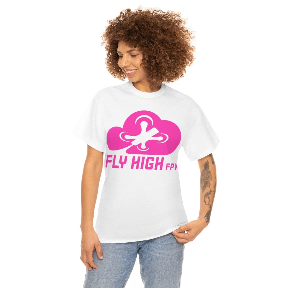 Fly High FPVTee - Pink Logo for fpv drones 71