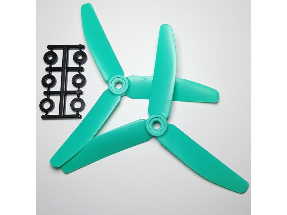 HQ Prop Skitzo Blue 5x4x3 Tri Blade Propellers ( 2 CW ) for fpv drones