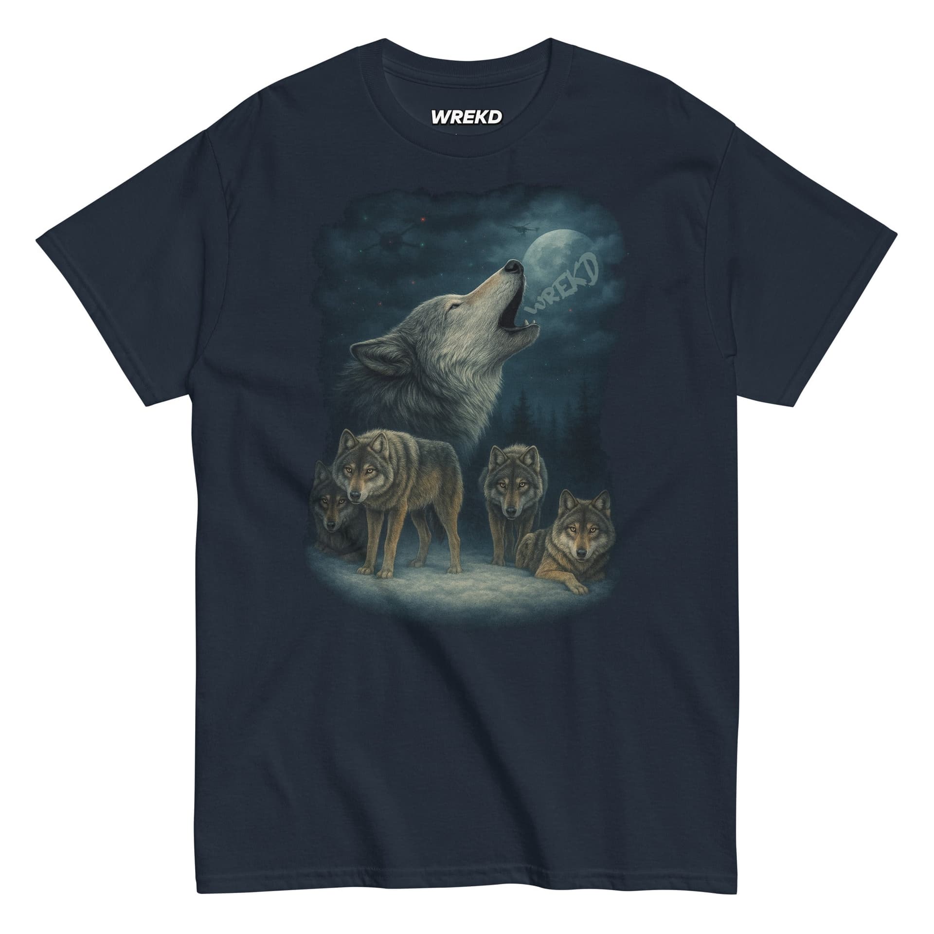 WREKD® Howling at the Drones Tee for fpv drones 1