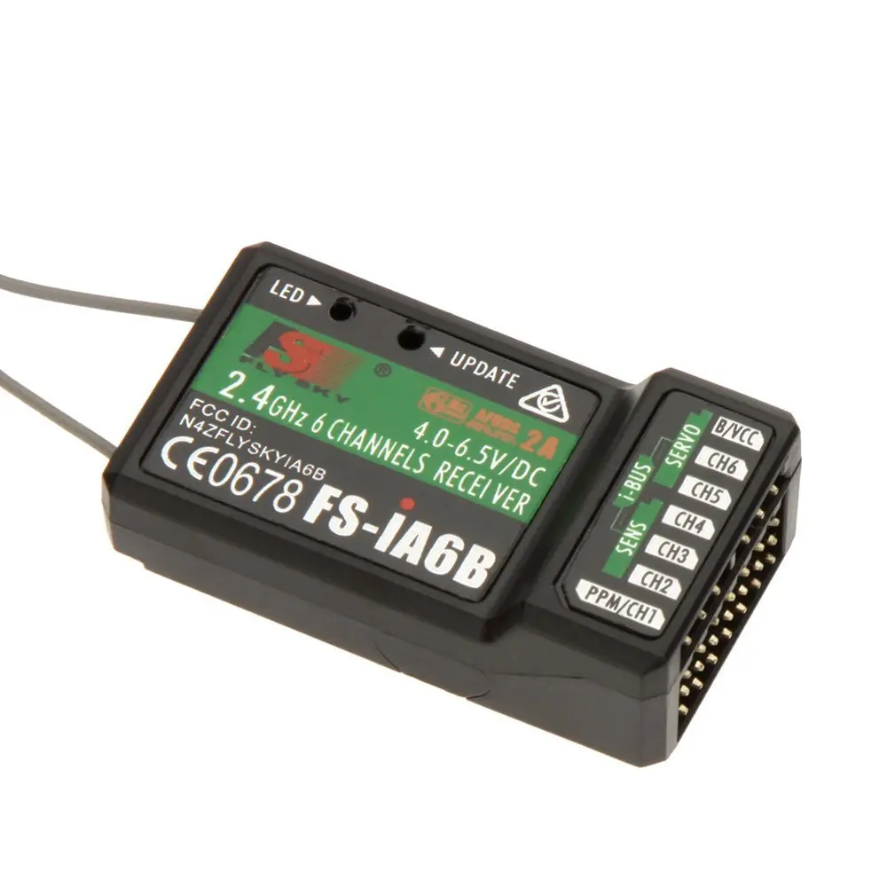 FlySky FS-iA6B Receiver 6CH 2.4G AFHDS 2A Telemetry Receiver - Black for fpv drones 1