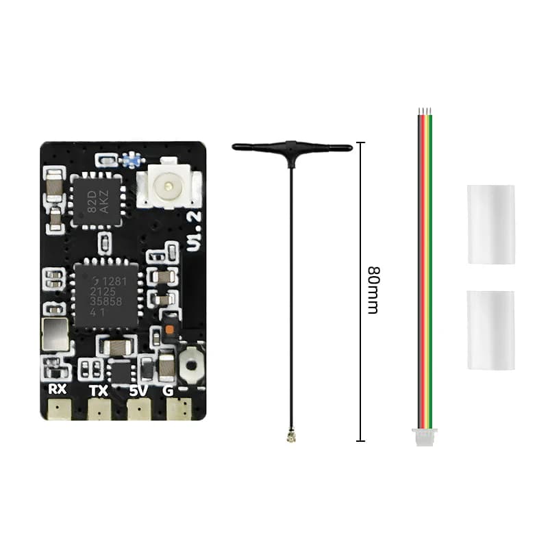 Sequre 2.4GHz High Quality ELRS Receiver w/ Plug - Single Antenna 80mm for fpv drones