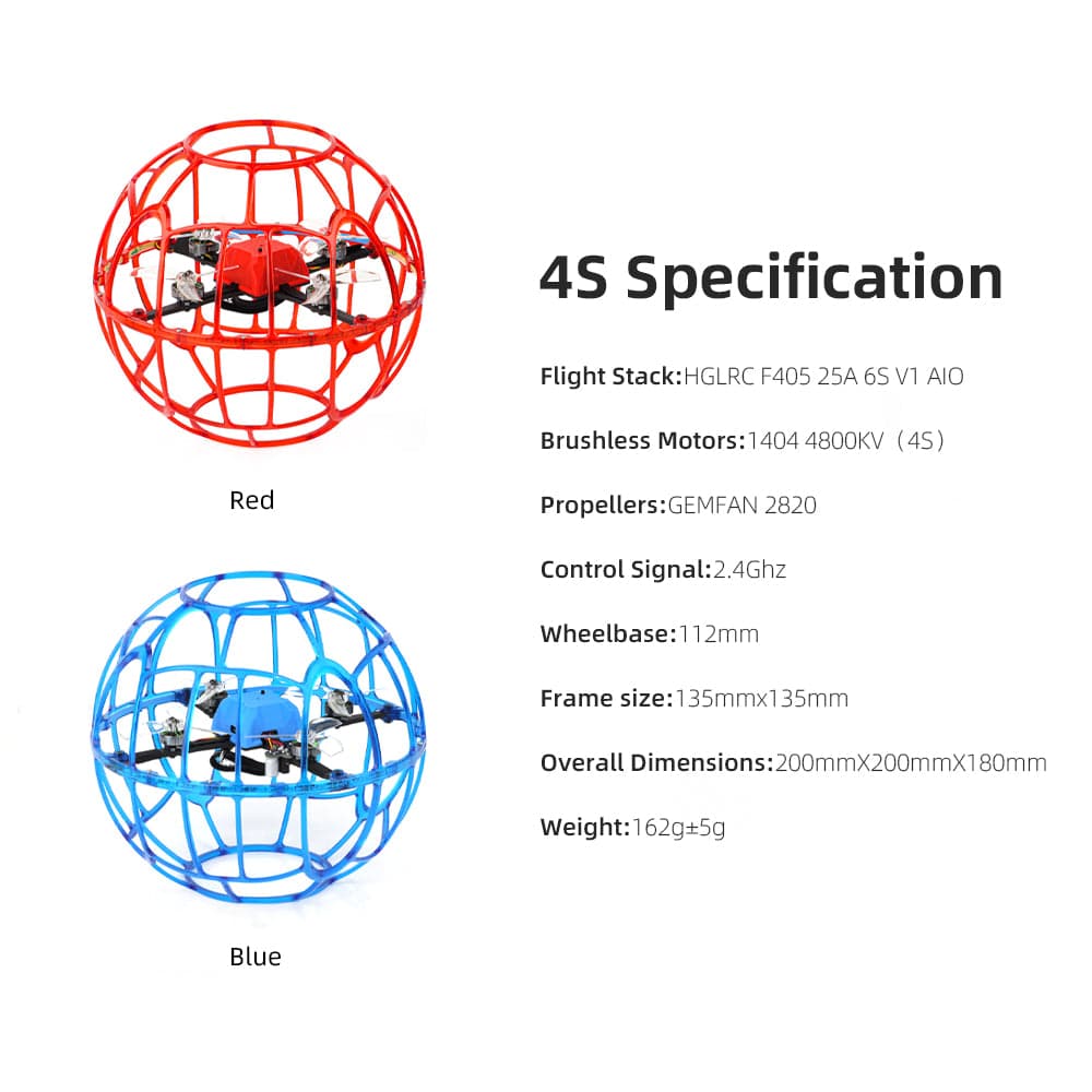 HGLRC D200 Soccer Drone Drop-resistant/ Training and Competition Soccer Drone for fpv drones 2