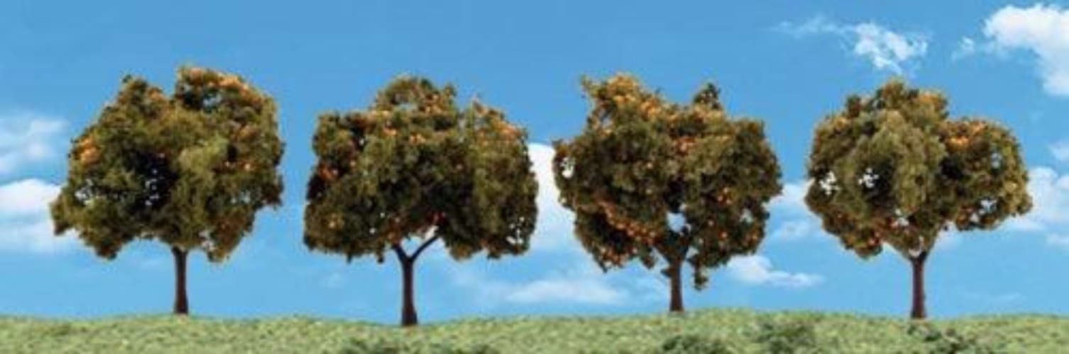 Woodland Scenics TR3592 N/HO Orange Trees 2"-3" (4) Train Scenery for fpv drones