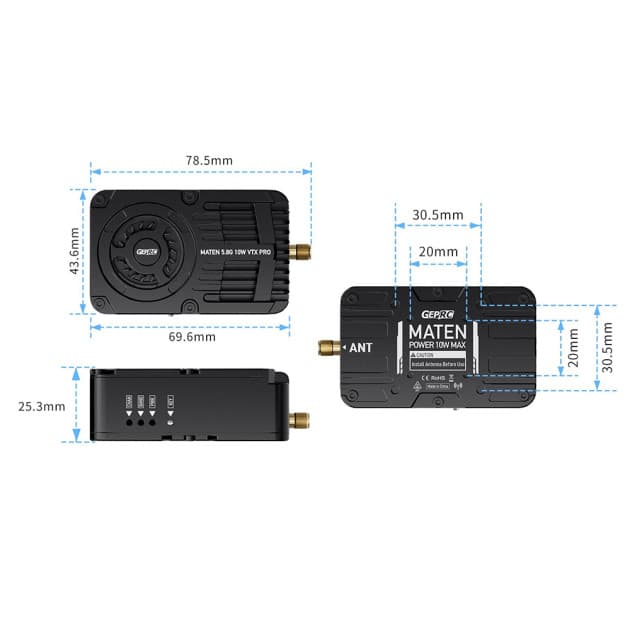 GEPRC Maten Pro 5.8G 25-10000mW video transmitter for drones for fpv drones 7