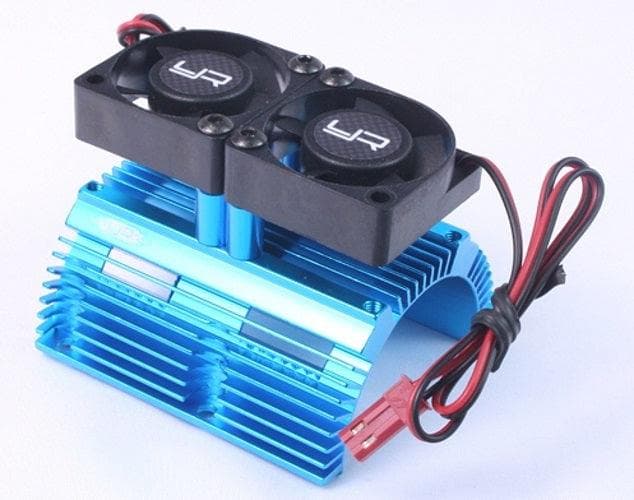 Yeah Racing Heat Sink w/Twin Tornado High Speed Fans Sets Blue For 1/8 Motors for fpv drones 3