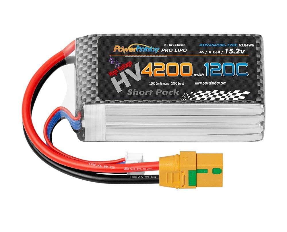 Powerhobby 4S 15.2V 4200mah 120C GRAPHENE + HV Lipo Battery w XT90 Plug for fpv drones 1