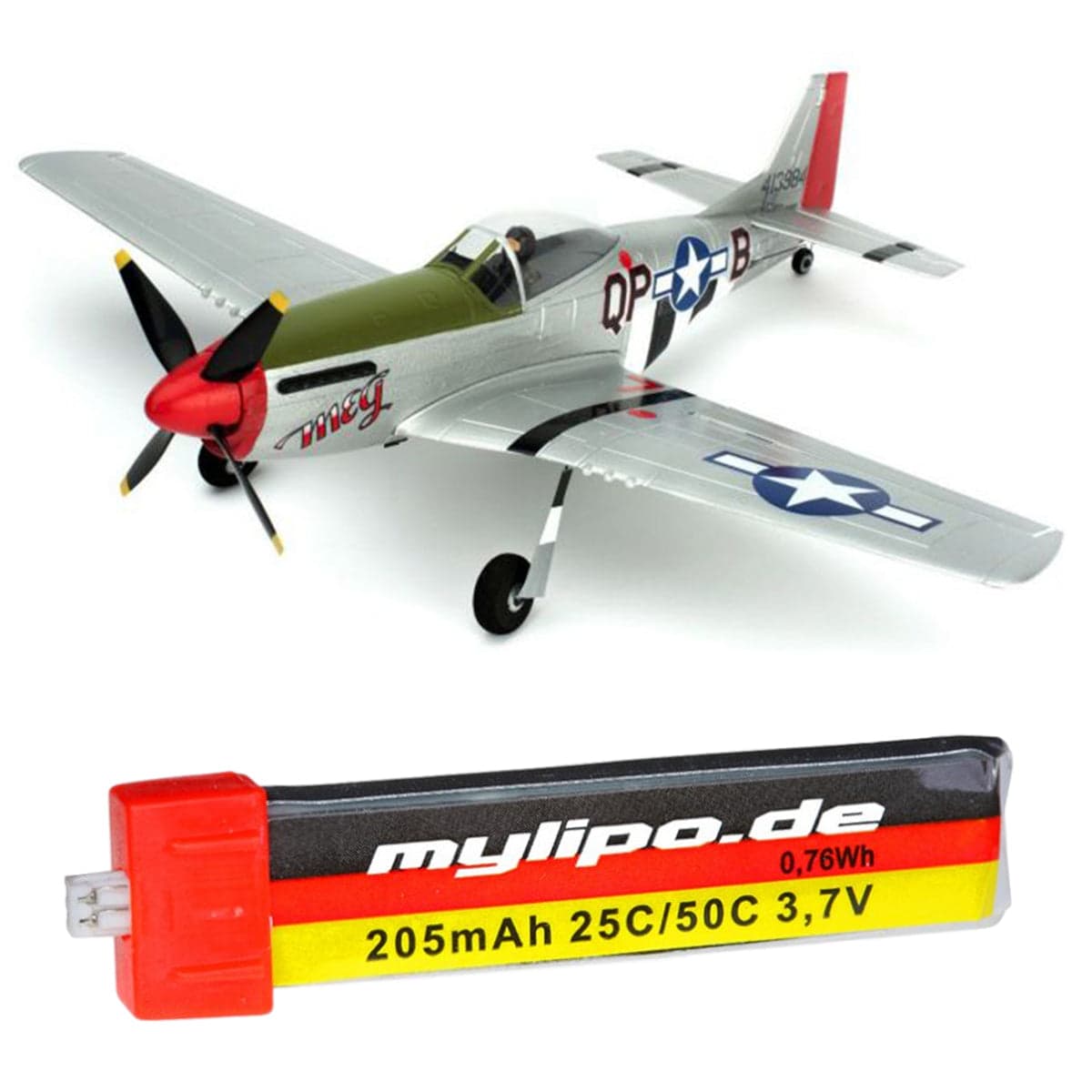 upgrade battery 205mah Ultra-Micro P-51D Mustang (PKZU2400, PKZU2480) by MMW [DG] for fpv drones 1