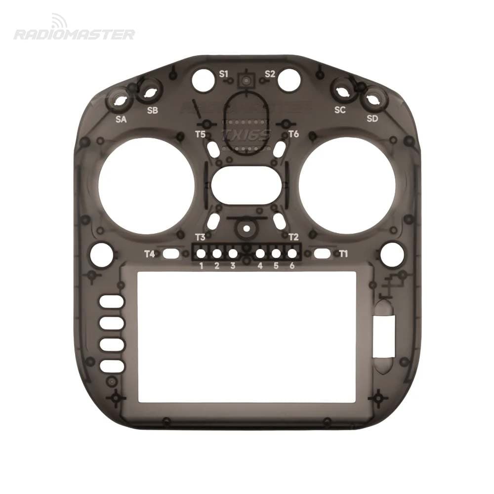 RadioMaster TX16S MK3 - Front Shell - TRANSPARANT BLACK for fpv drones