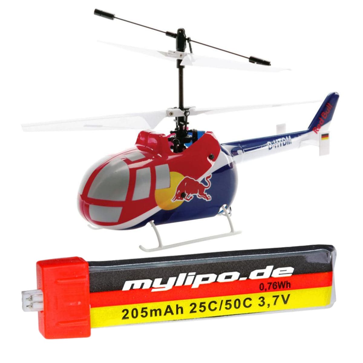 upgrade battery 205mah Red Bull BO-105 CB CX Helicopter (BLH2800) by MMW [DG] for fpv drones