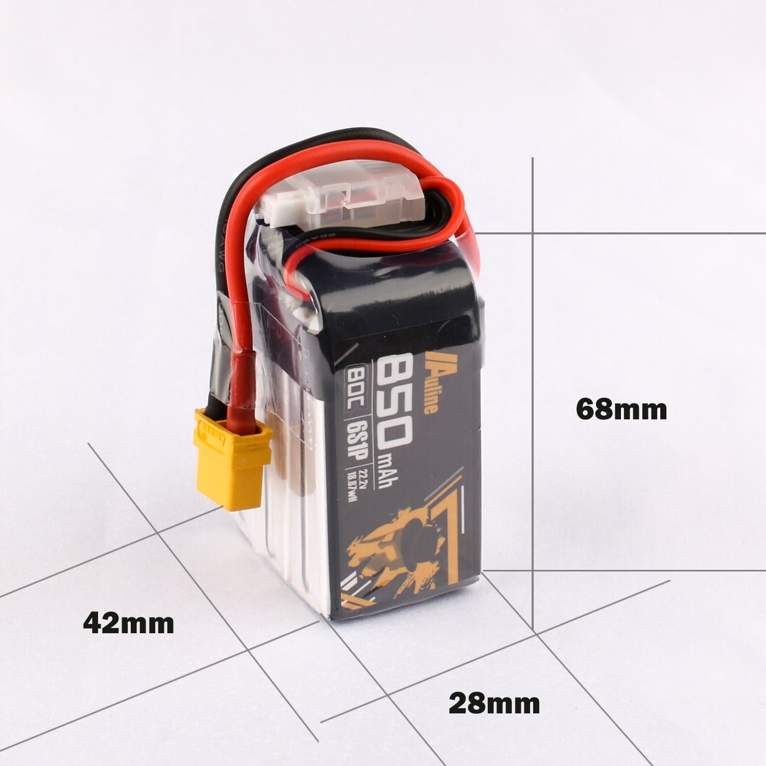 Auline 6s 850mAh 22.2v 6S LiPo 80c XT30 for fpv drones