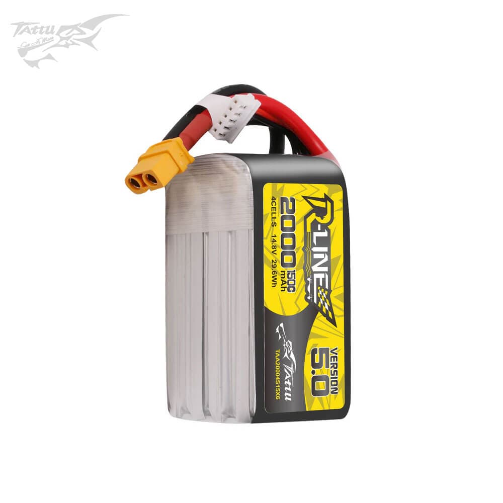 Tattu R-Line Version 5.0 2000mAh 14.8V 150C 4S LiPo Battery - XT60 for fpv drones 1