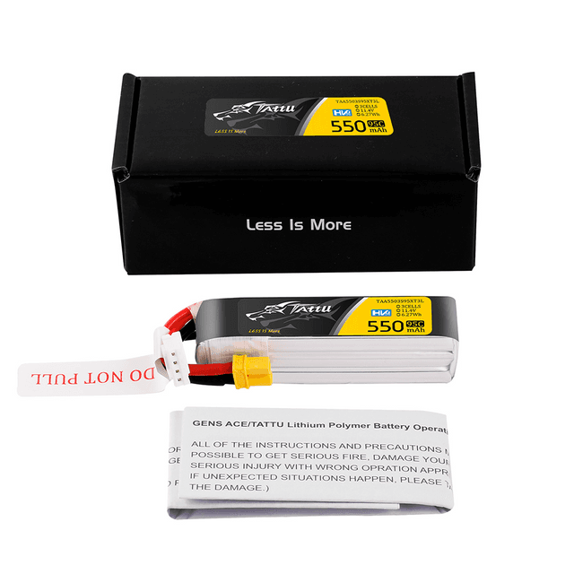 Tattu 550mAh 3S 95C 11.4V HV Lipo Battery Long Pack with XT30 Plug for fpv drones 4