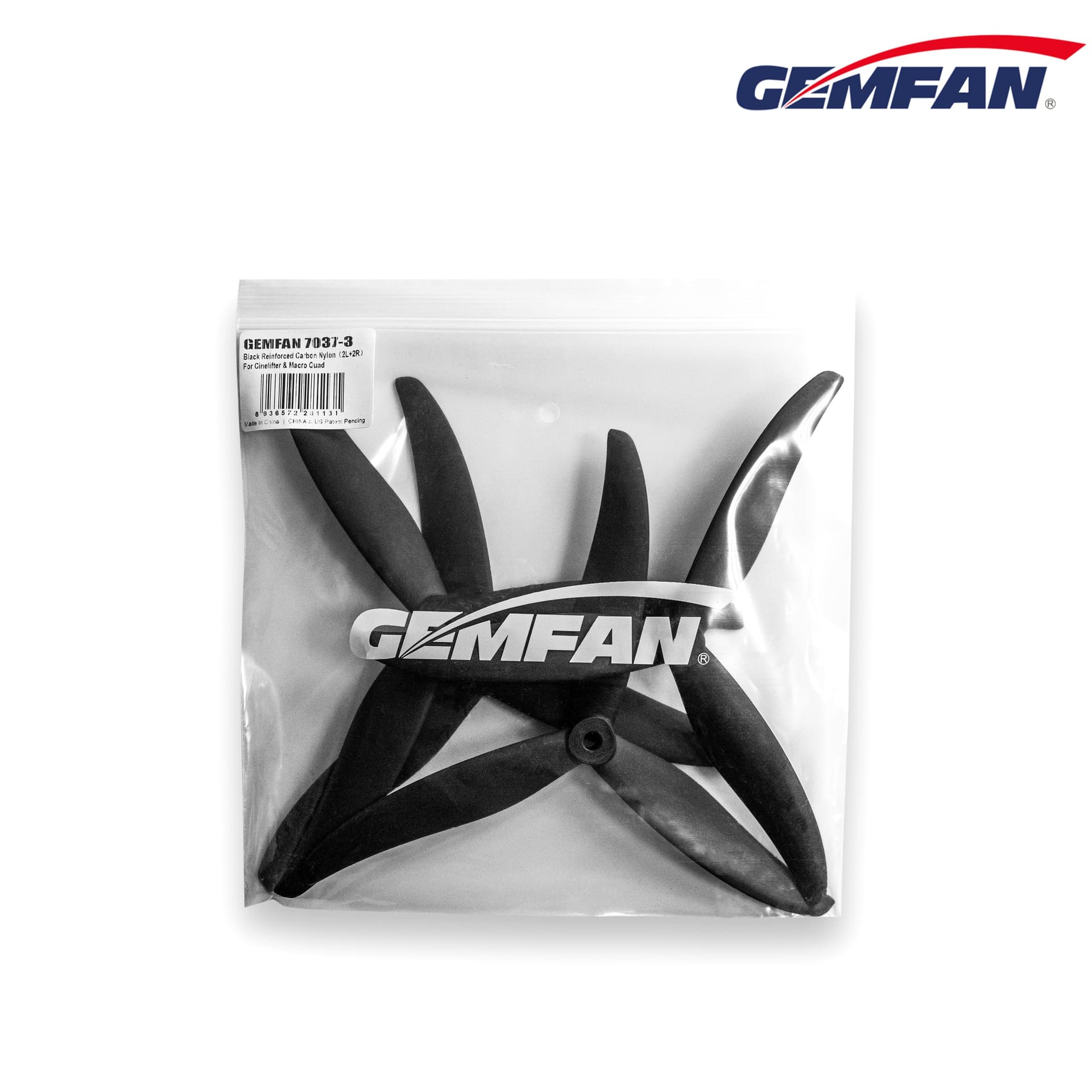 Gemfan 7037 CL Cinelifter 3-Blade Propeller Nylon Carbon (2CW+2CCW) for fpv drones 1