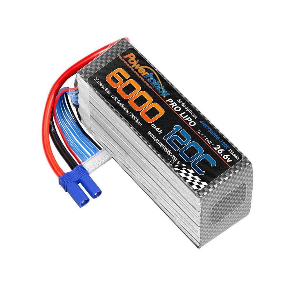 POWERHOBBY 7S 26.6V 6000MAH 120C GRAPHENE + HV LIPO BATTERY W EC5 PLUG for fpv drones 2