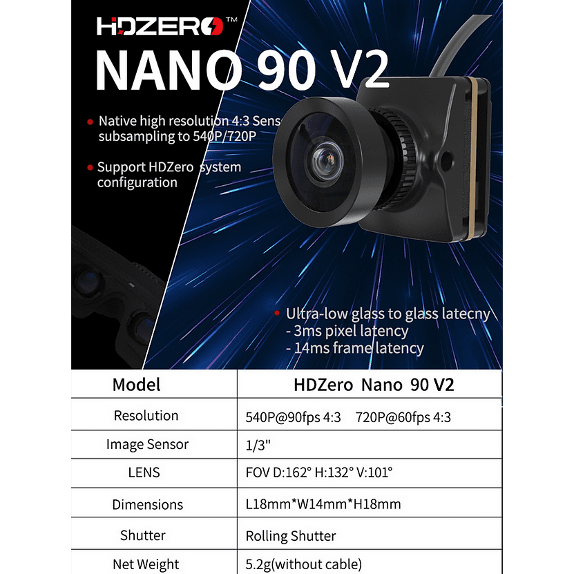 Runcam HDZero Nano 90 V2 camera for drones for fpv drones