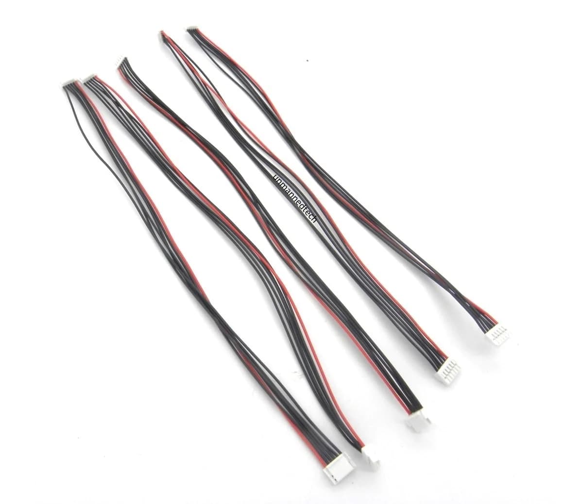 Male JST-GH 1.25 6 pin connectors to JST-GH 1.25 6 pin connectors - Pack of 5 for fpv drones 1