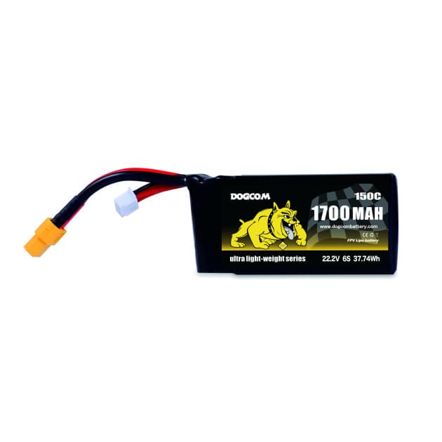 Dogcom 1700mAh 150C 6S Ultra Lipo battery for drones for fpv drones 1