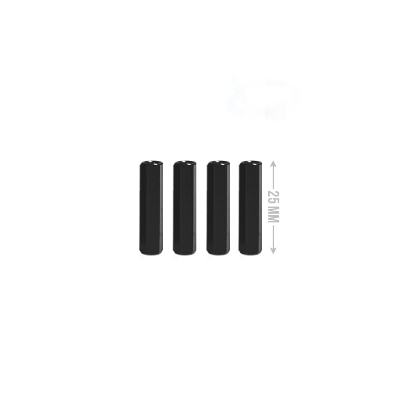 M3 Aluminium Standoffs (4 stuks) - HEX - 25mm - ZWART for fpv drones 1