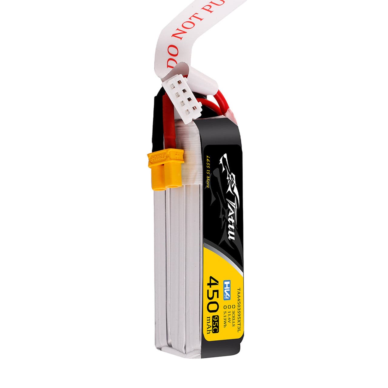 Tattu 450mAh 3s 95C 11.4V HV Lipo Battery Pack With XT30 Plug - Long Pack for fpv drones 3