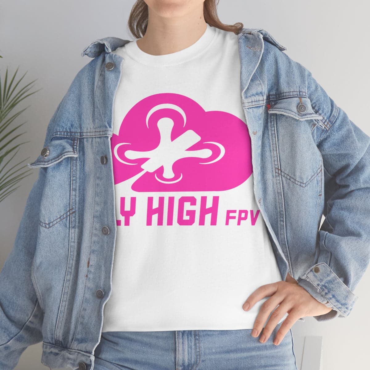 Fly High FPVTee - Pink Logo for fpv drones 276