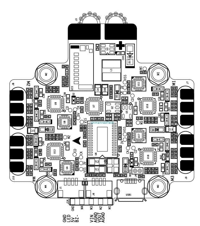 Asgard V2 Flight Controller (integrated Omnibus F4 FC, 4x 24A Dshot ESC, OSD) for fpv drones 1