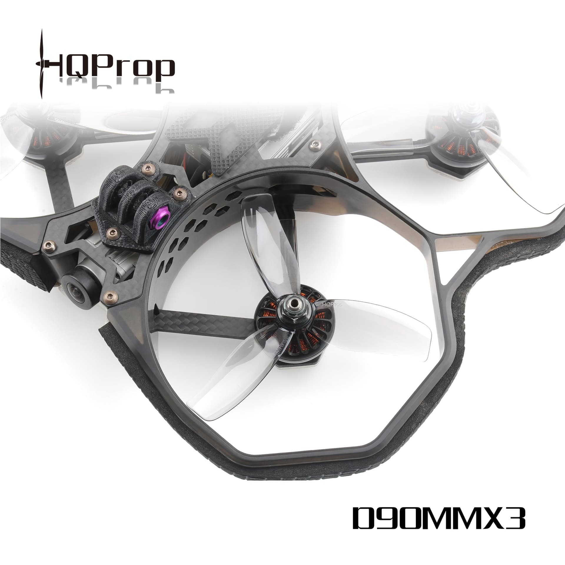 HQProp D90MMX3 for Cinewhoop Grey (2CW+2CCW)-Poly Carbonate for fpv drones 1