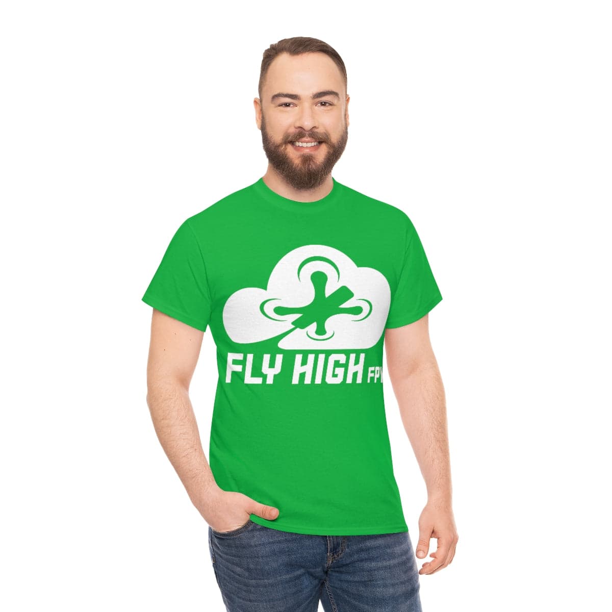 Fly High FPVTee - White Logo for fpv drones 55